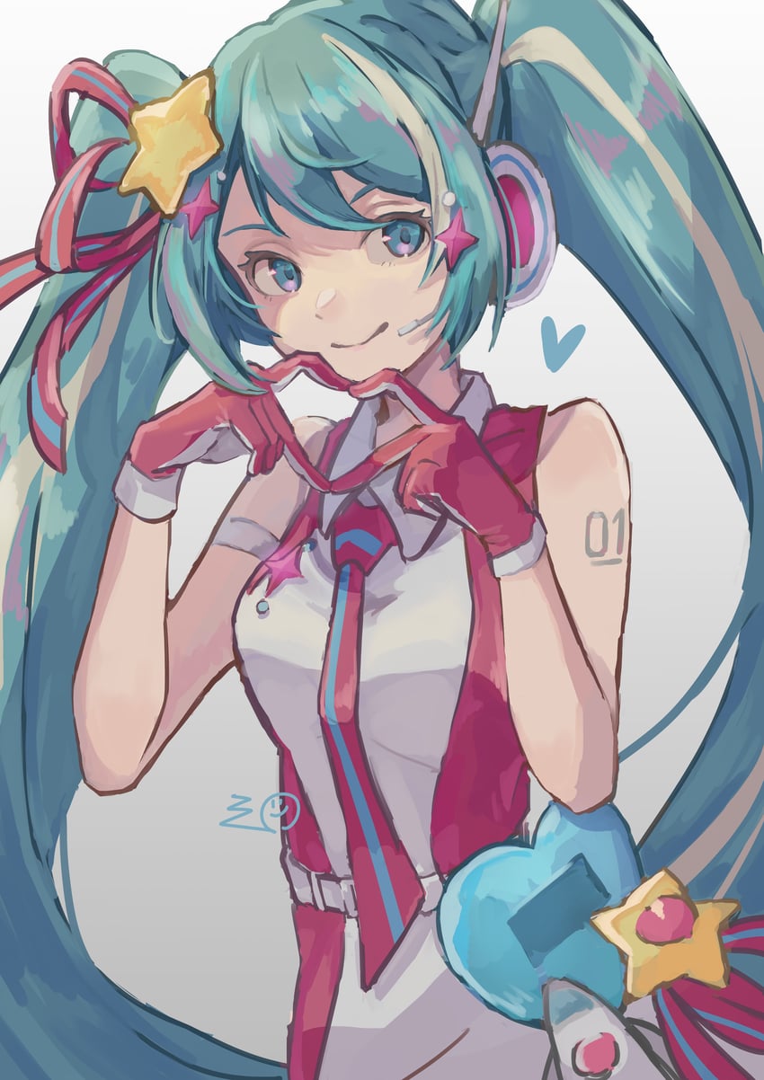 hatsune miku and magical mirai miku (vocaloid and 1 more) drawn by mikuni144