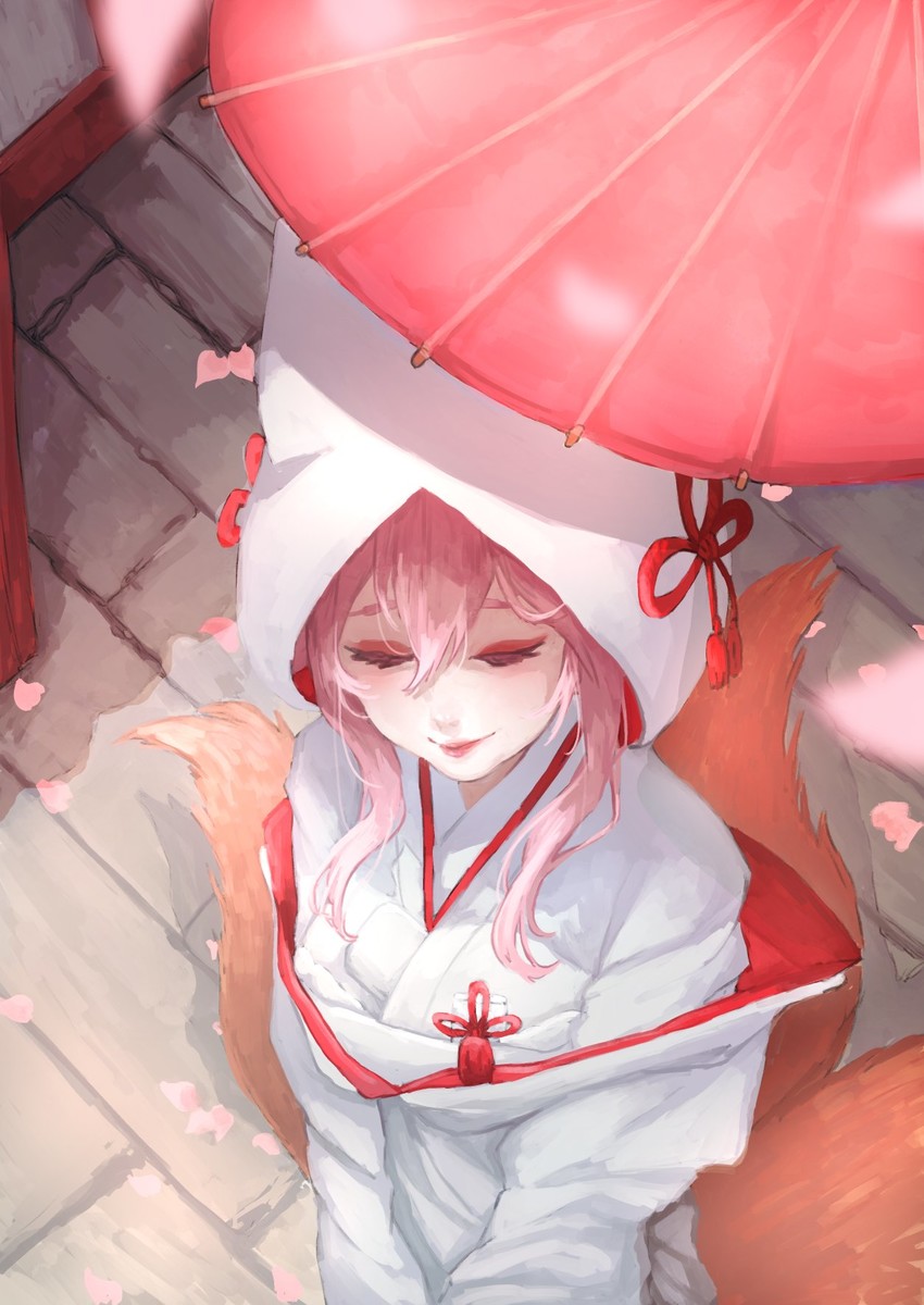 tamamo and tamamo no mae (fate and 2 more) drawn by yoomi