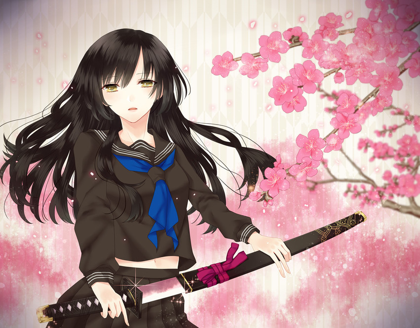 Girl with katana anime