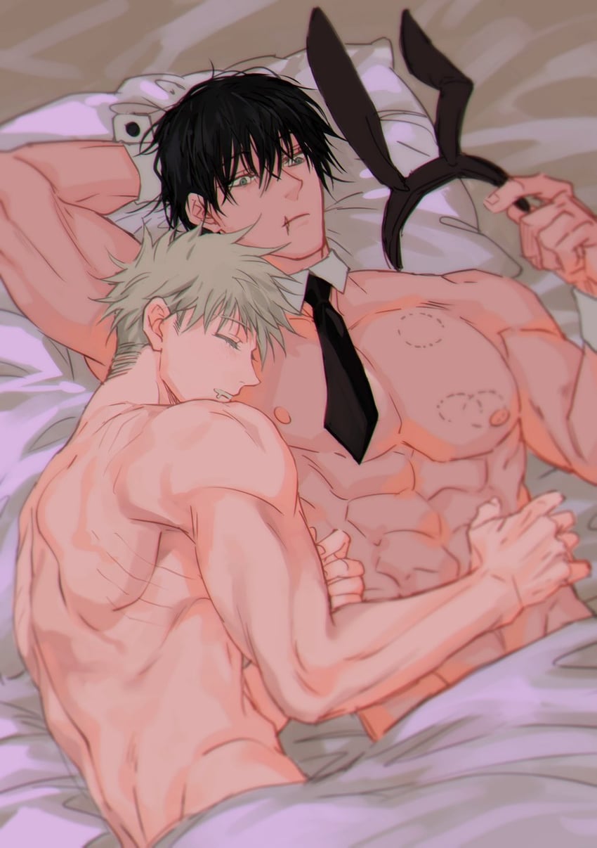 gojou satoru and fushiguro touji (jujutsu kaisen) drawn by sashiyu