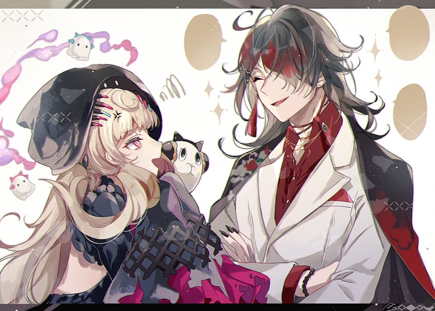 vox akuma, reimu endou, and poppi (nijisanji and 1 more) drawn by coco7