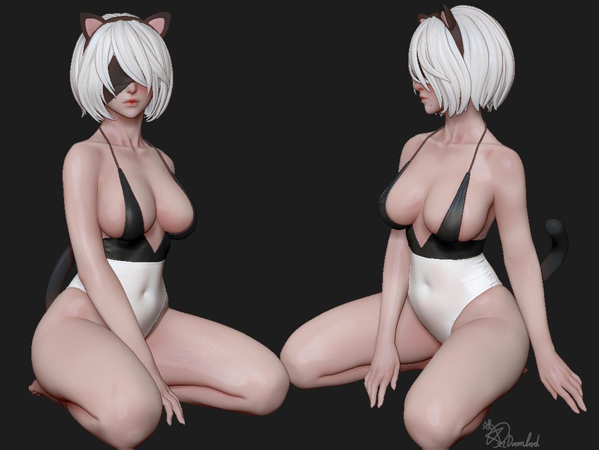 2b (nier and 1 more) drawn by doomlord