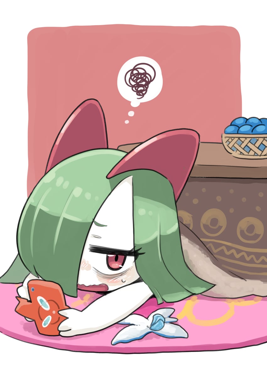 rotom, rotom phone, and kirlia (pokemon) drawn by ino_(tellu0120)