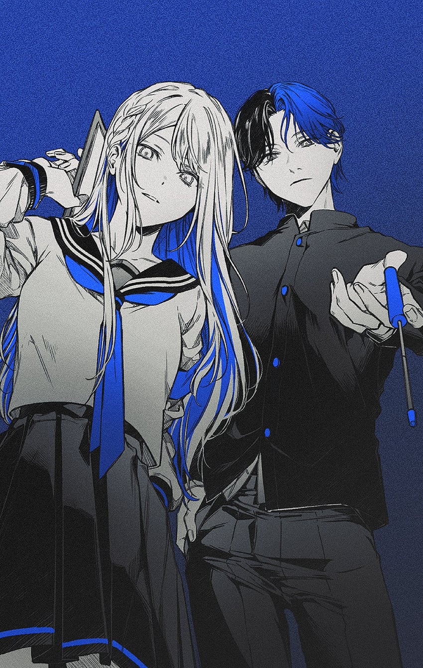 aoyagi touya and azusawa kohane (project sekai) drawn by lz_0o0_zl