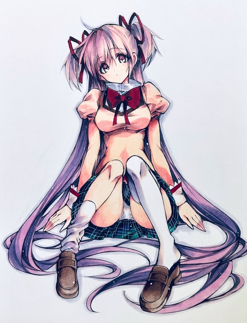 kaname madoka and ultimate madoka (mahou shoujo madoka magica) drawn by misteor