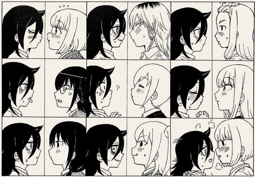 kuroki tomoko, tamura yuri, katou asuka, nemoto hina, uchi emiri, and 5 more (watashi ga motenai no wa dou kangaetemo omaera ga warui! and 1 more) drawn by hiroiki
