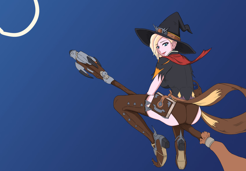 mercy and witch mercy (overwatch and 1 more) drawn by p3rt_(pertment)