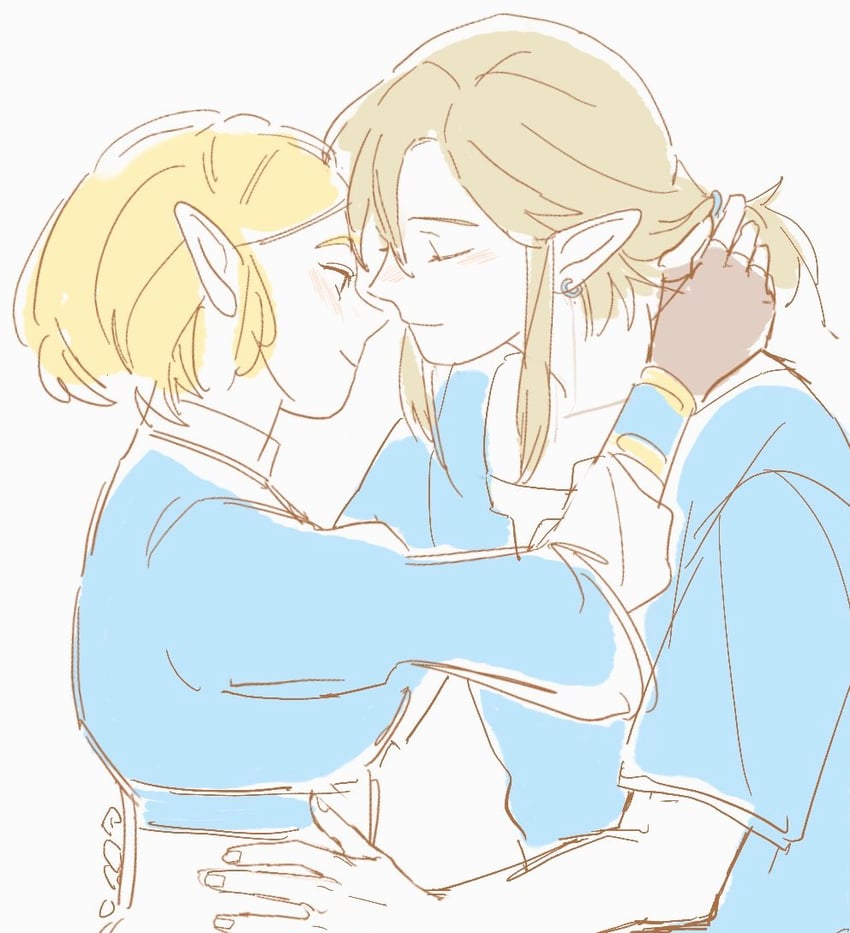 link and princess zelda (the legend of zelda and 2 more) drawn by ije17430