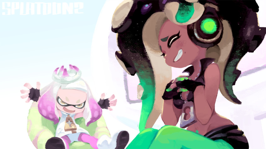 marina and pearl (splatoon and 1 more) drawn by blanco026