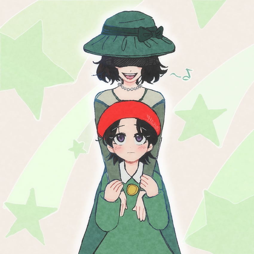 adeleine and neichel (kirby and 1 more) drawn by kaze_n0_takuto