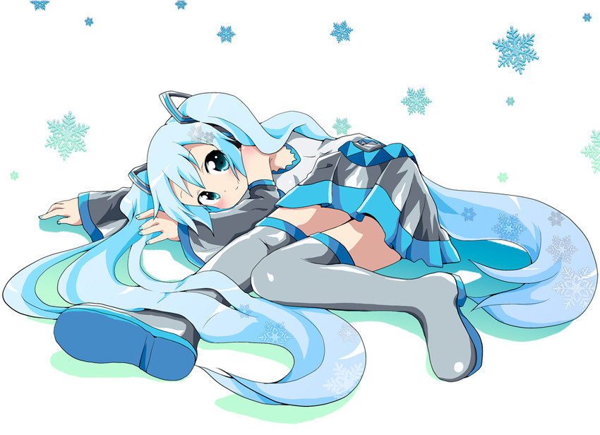 hatsune miku and yuki miku (vocaloid) drawn by massala