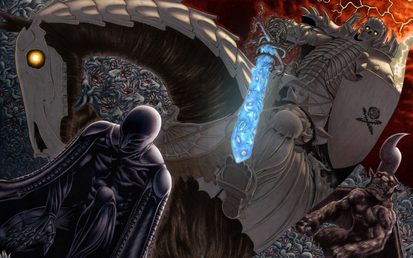 griffith, femto, zodd, skull knight, and emperor ganishka (berserk) drawn by miura_kentarou