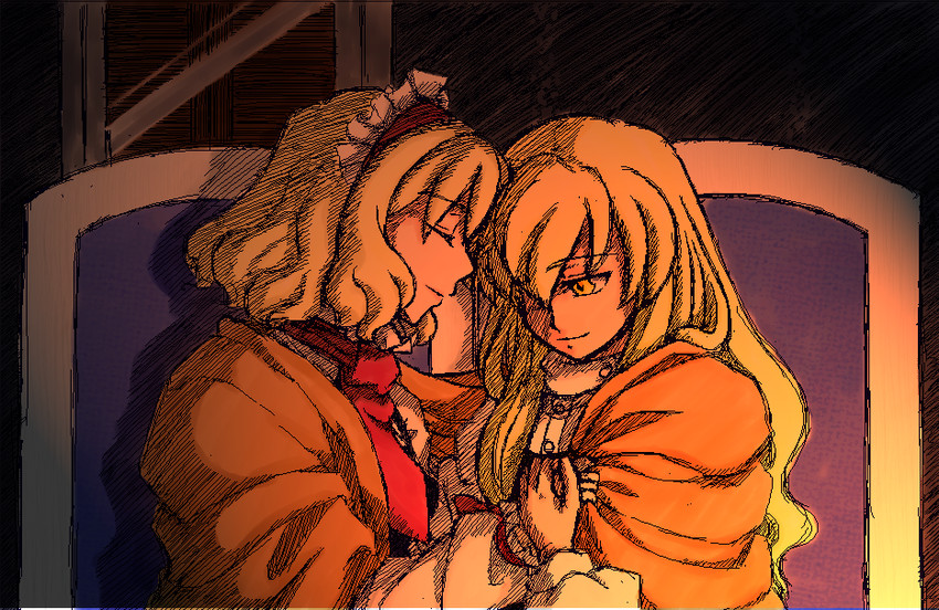 kirisame marisa and alice margatroid (touhou) drawn by nayahund
