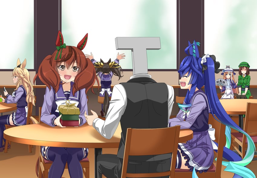 trainer, nice nature, twin turbo, t-head trainer, gold city, and 3 more (umamusume) drawn by rappa_(rappaya)