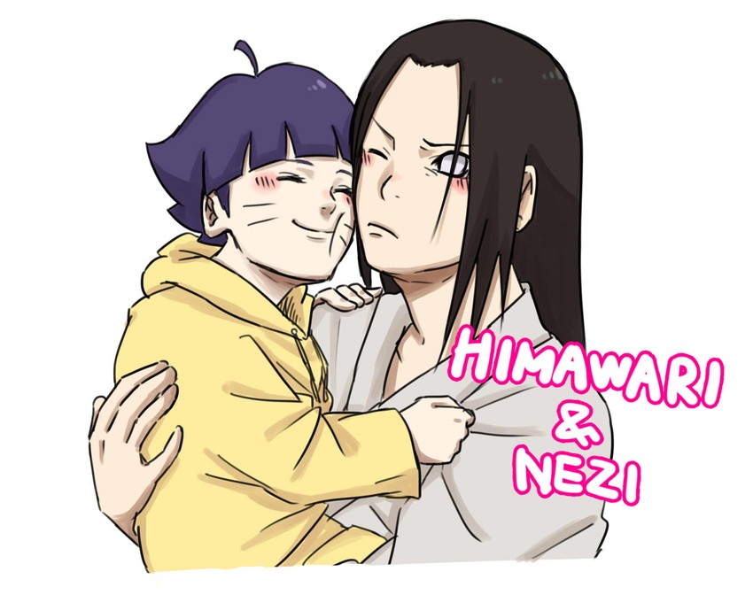 uzumaki himawari and hyuuga neji (naruto and 2 more) drawn by pinoko_(pnk623)