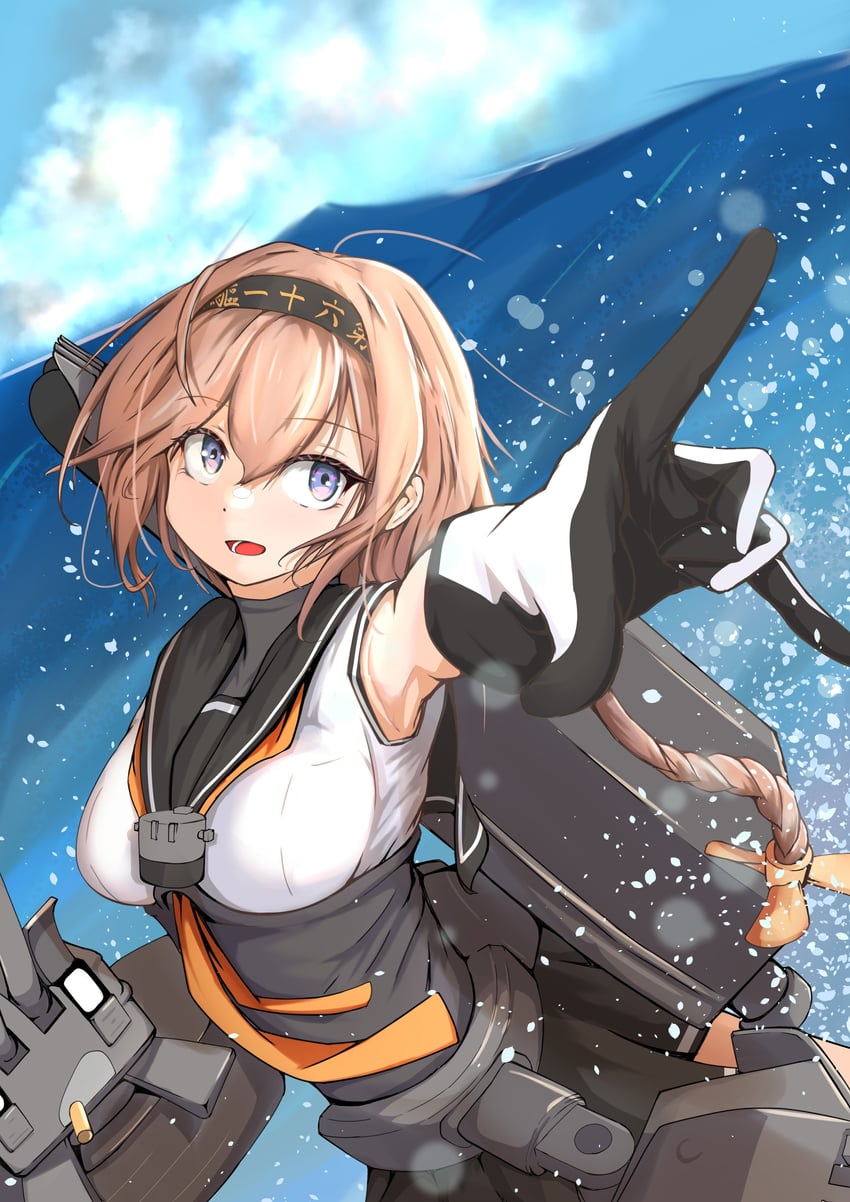 teruzuki and chou-10cm-hou-chan (kantai collection) drawn by tastas