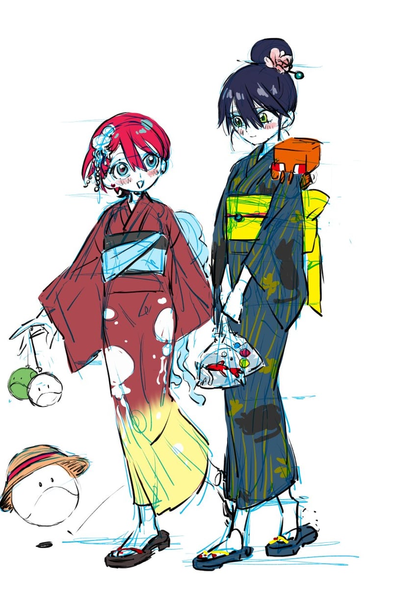 amate yuzuriha, haro, nyaan, and conch (gundam and 1 more) drawn by mizu_mo_gura