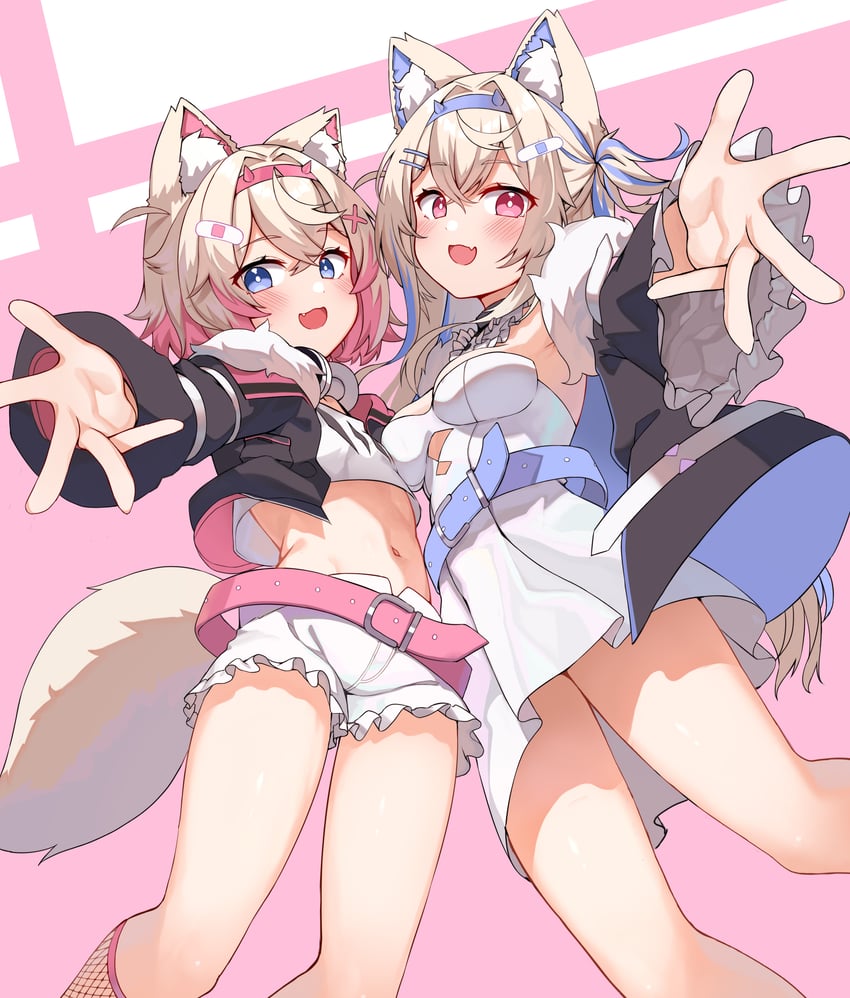 fuwawa abyssgard and mococo abyssgard (hololive and 1 more) drawn by trap_(drthumt)