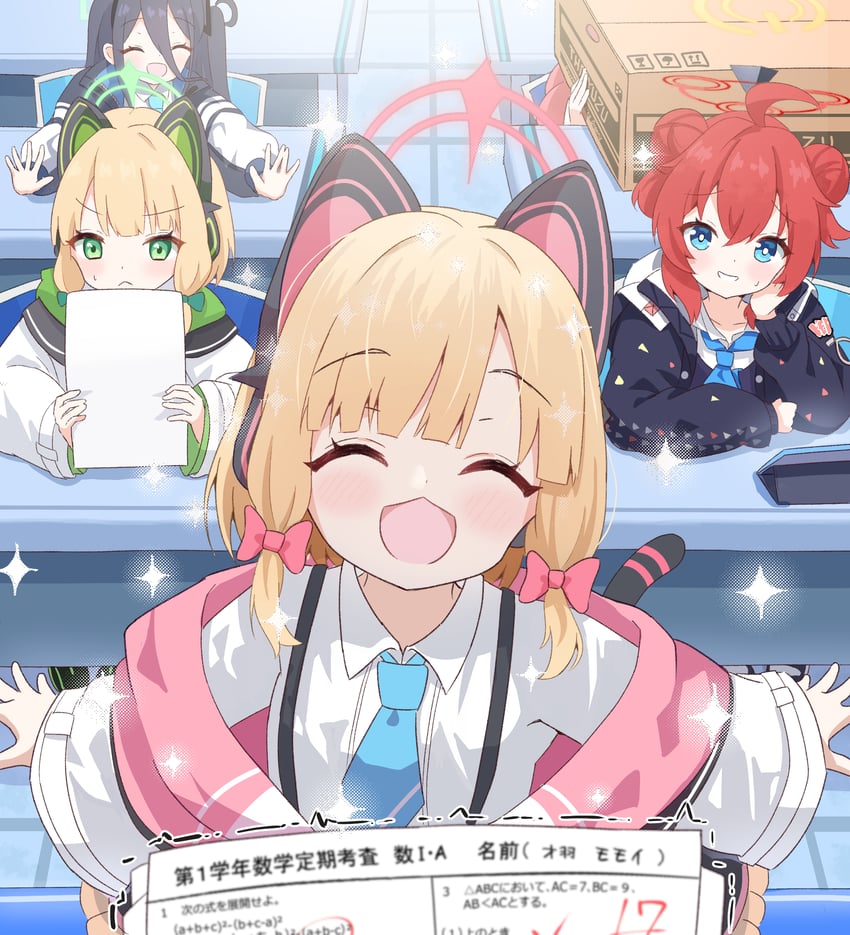 aris, momoi, midori, yuzu, and maki (blue archive) drawn by mikumiku37
