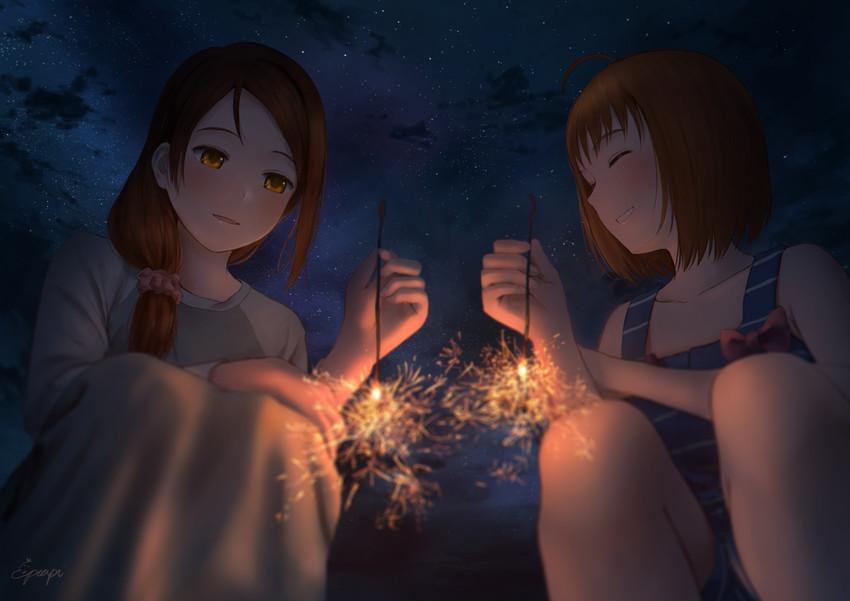 sakurauchi riko and takami chika (love live! and 1 more) drawn by papi_(papiron100)