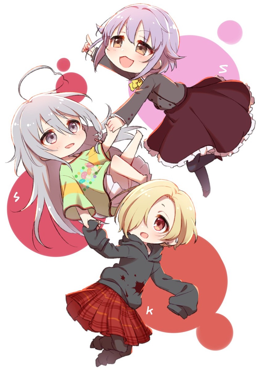 shirasaka koume, koshimizu sachiko, and hoshi syoko (idolmaster and 1 more) drawn by hako_(gyhujikolp)