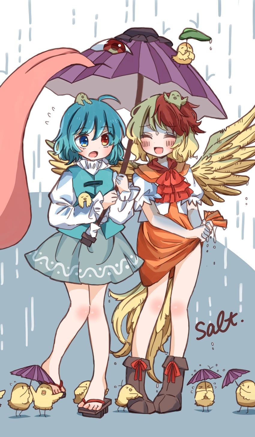 tatara kogasa and niwatari kutaka (touhou) drawn by salt_(seasoning)