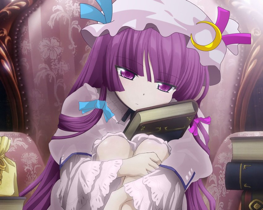 patchouli knowledge (touhou and 1 more) drawn by woofey