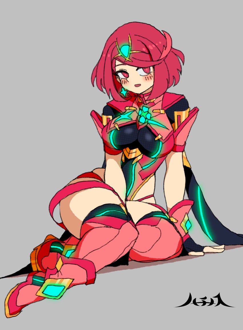 pyra (xenoblade chronicles and 1 more) drawn by hachinos_ssb
