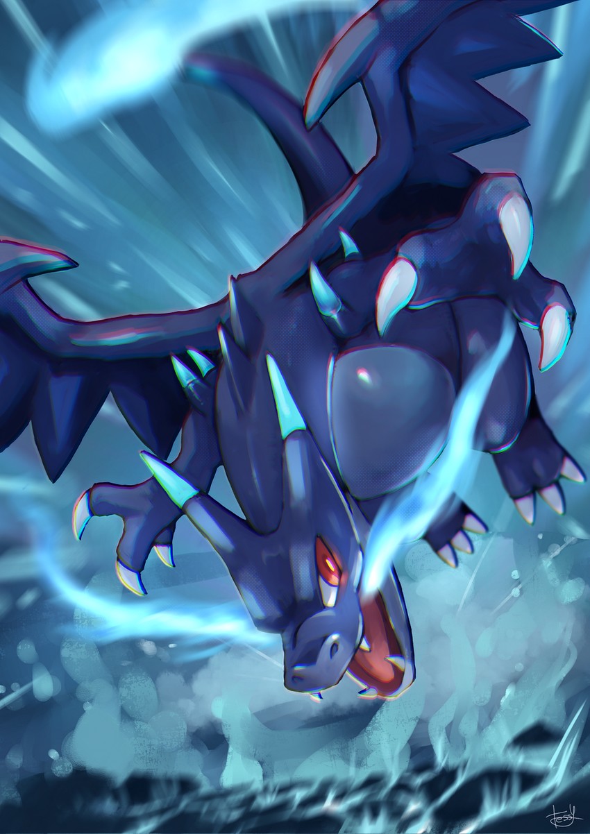 charizard and mega charizard x (pokemon) drawn by tesshii_(riza4828)