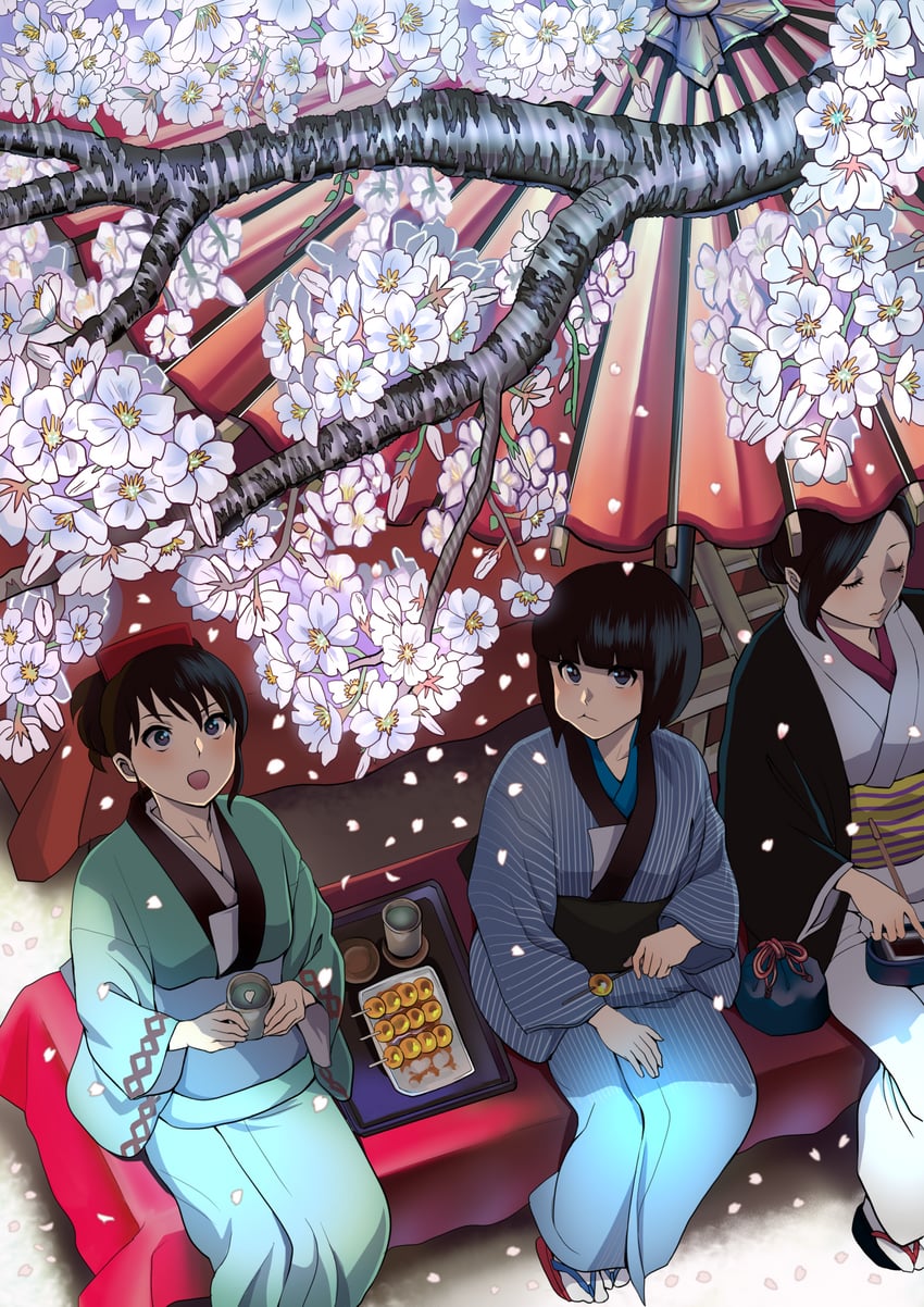 zantetsu, retsu, and kotetsu (original) drawn by ichiren_takushou