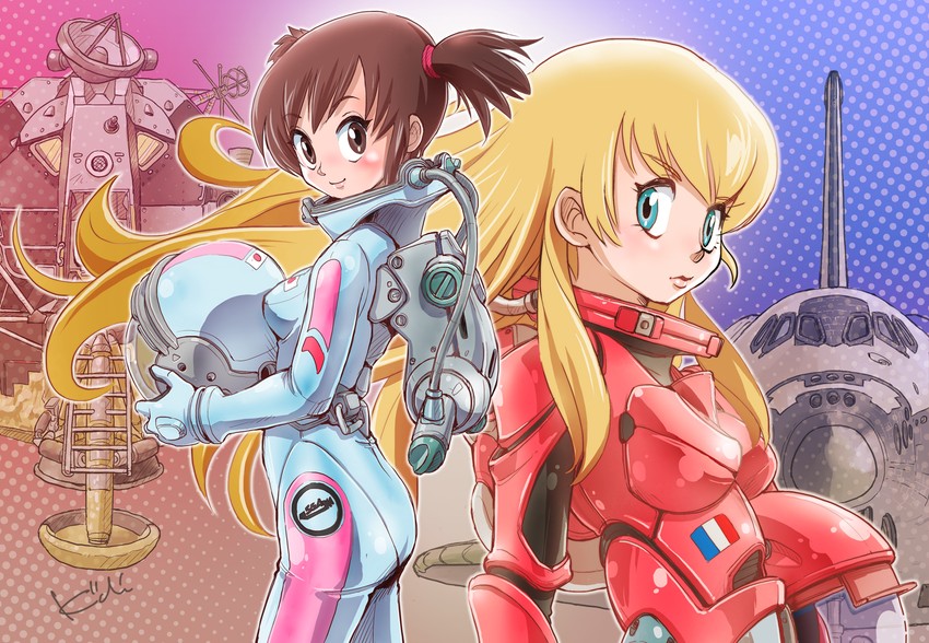 morita yukari and solange arnoul (rocket girls) drawn by kiichi