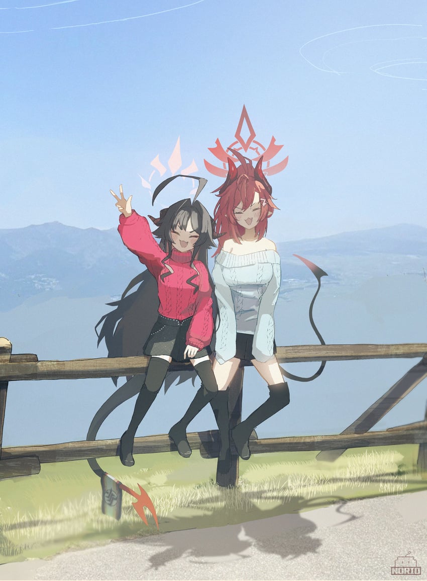 kasumi and megu (blue archive) drawn by norio_(norio386)