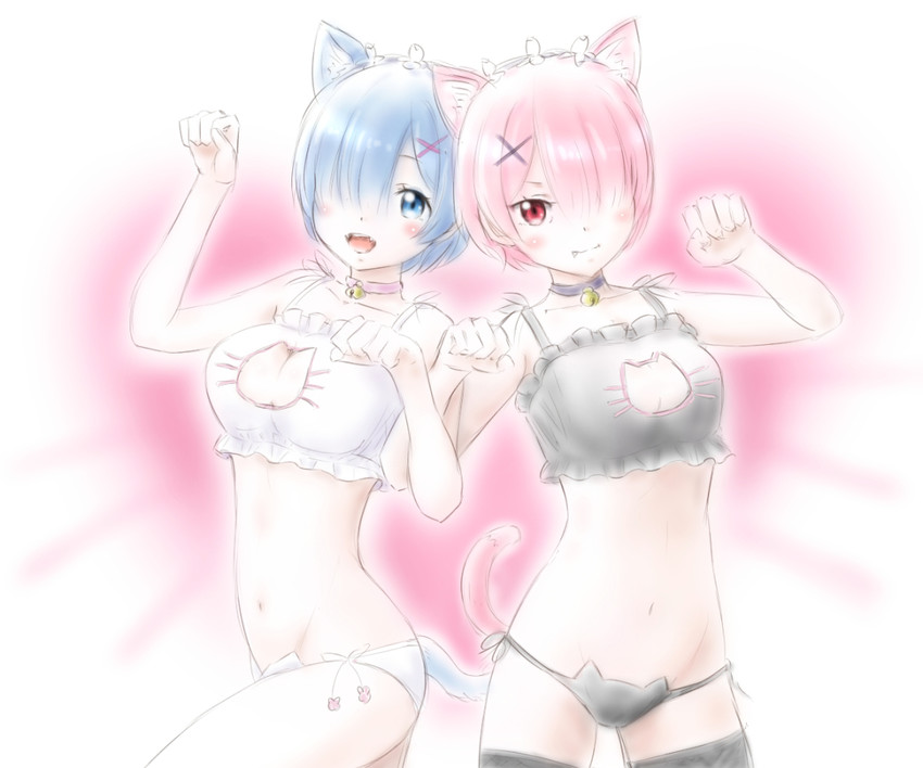 rem and ram (re:zero kara hajimeru isekai seikatsu) drawn by teina
