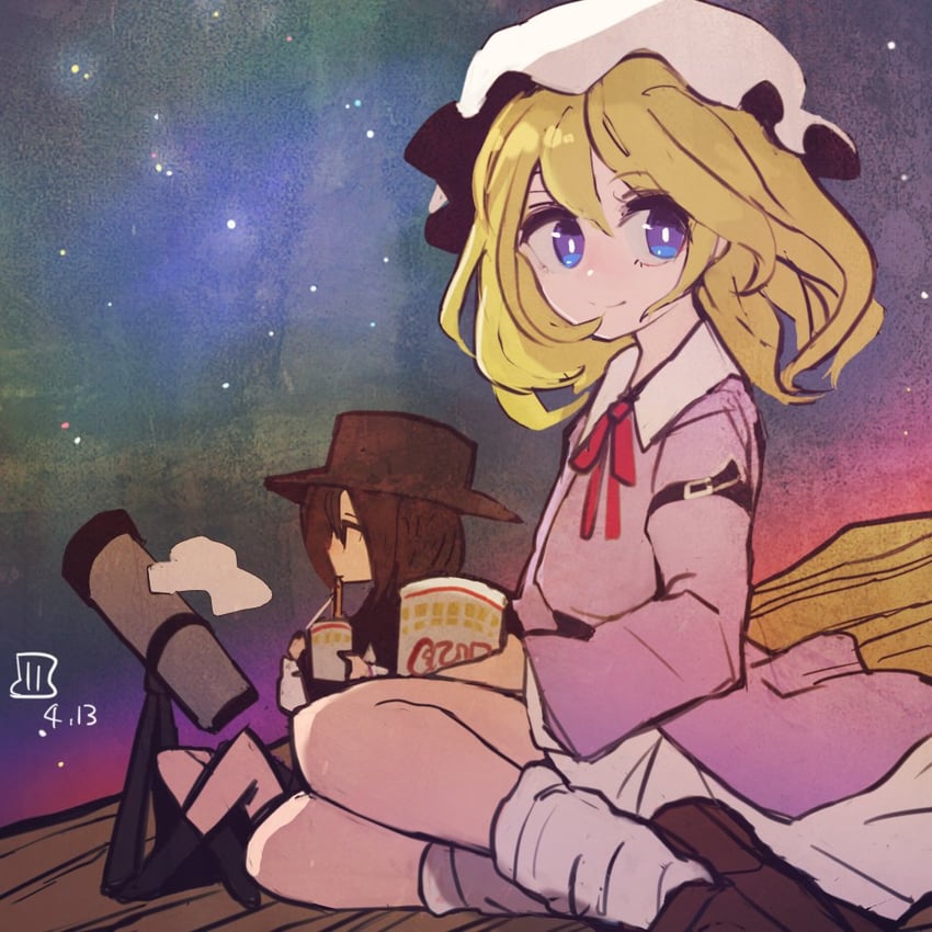 usami renko and maribel hearn (touhou) drawn by maaru_(akira428)