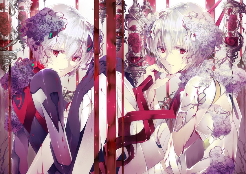ayanami rei (neon genesis evangelion and 1 more) drawn by shiro_(himawari)