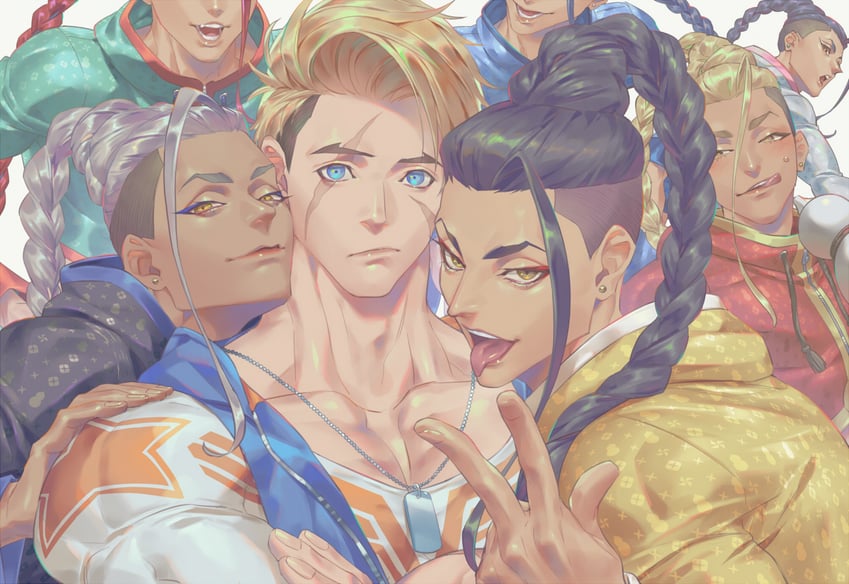 luke sullivan and jamie siu (street fighter and 1 more) drawn by talgi
