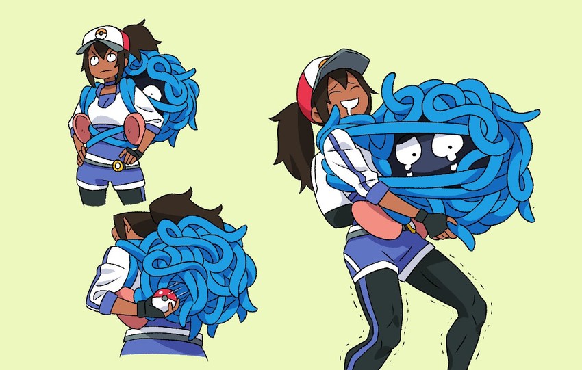 female protagonist and tangela (pokemon and 1 more) drawn by uzura3026