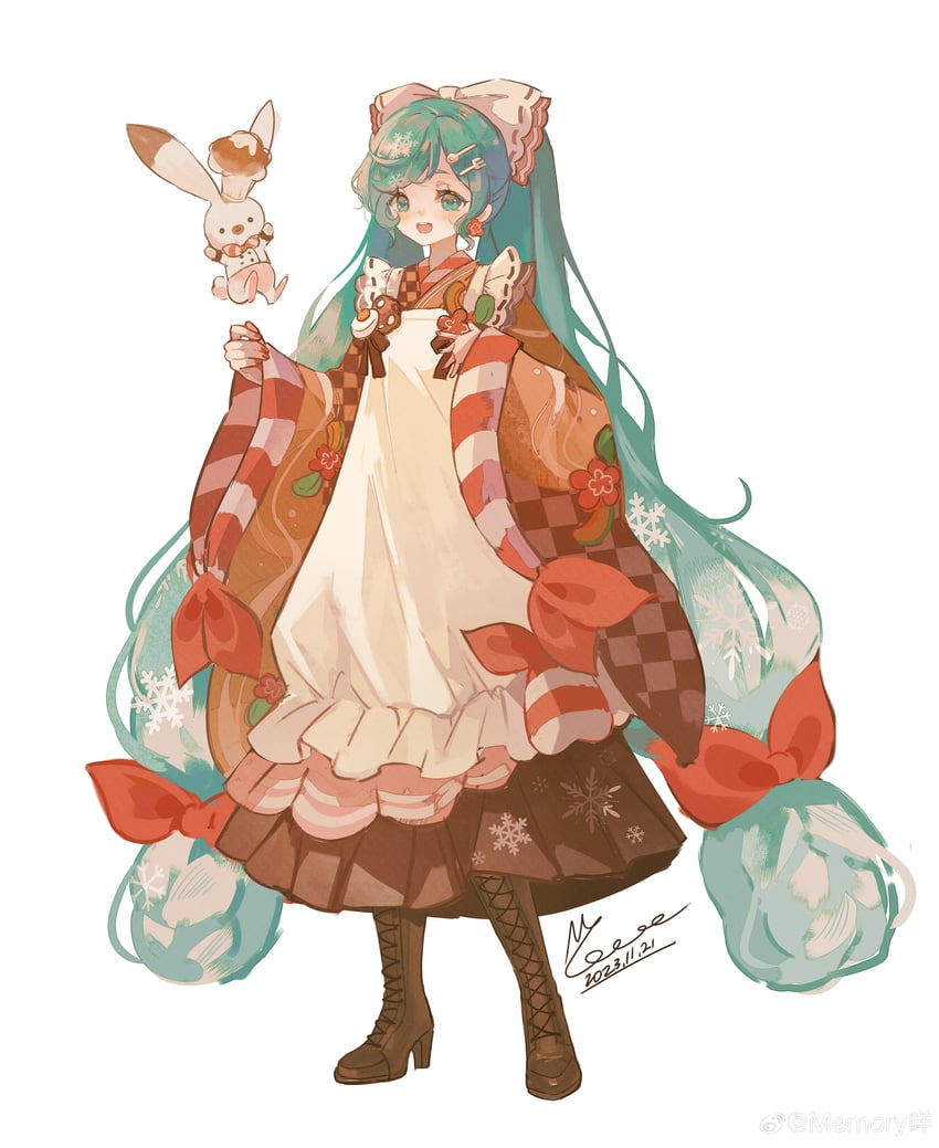 hatsune miku, yuki miku, and rabbit yukine (vocaloid) drawn by memory_mie