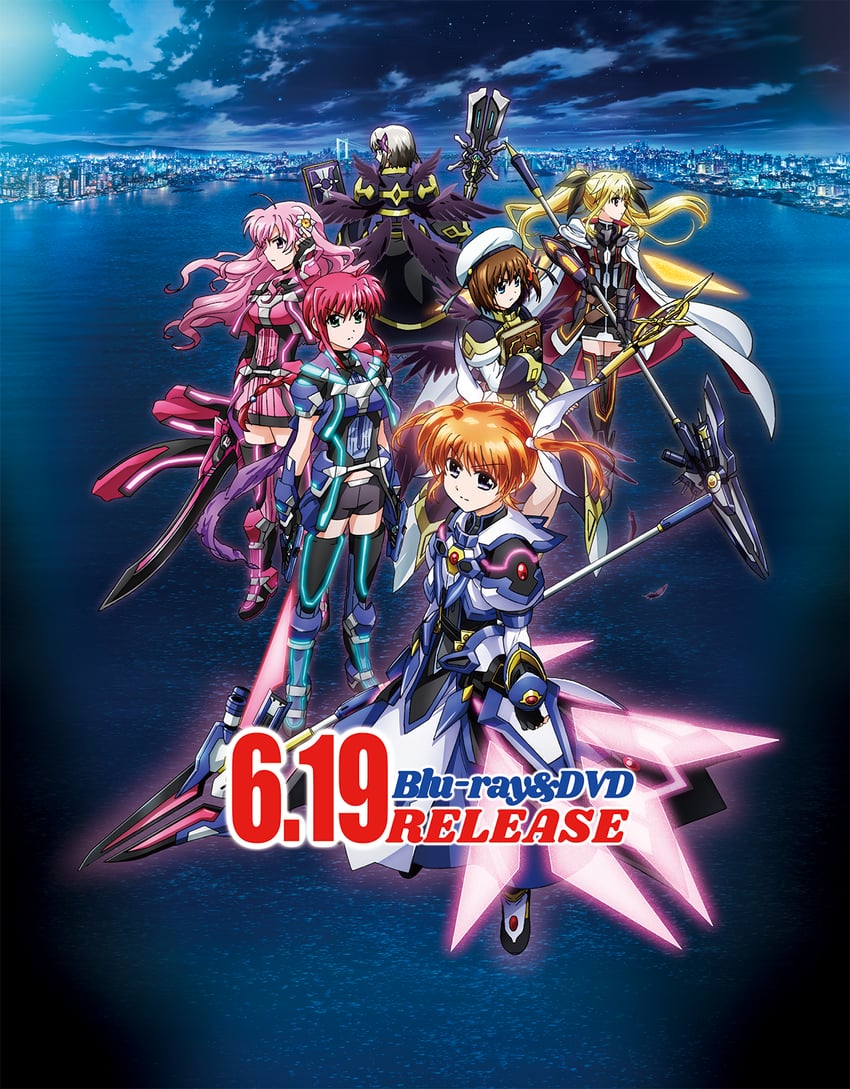 fate testarossa, takamachi nanoha, yagami hayate, raising heart, schwertkreuz, and 9 more (lyrical nanoha and 1 more) drawn by hashidate_kana