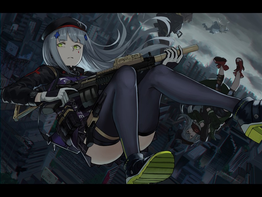 hk416, ump45, ump9, and g11 (girls' frontline) drawn by yusuke_gg