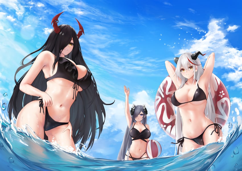 aegir, friedrich der grosse, and august von parseval (azur lane) drawn by turboflower