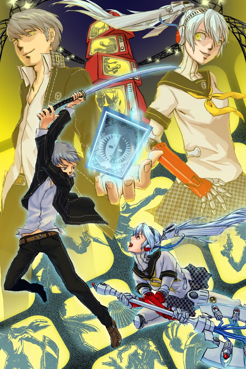 narukami yu and labrys (persona and 2 more) drawn by t-karasuba