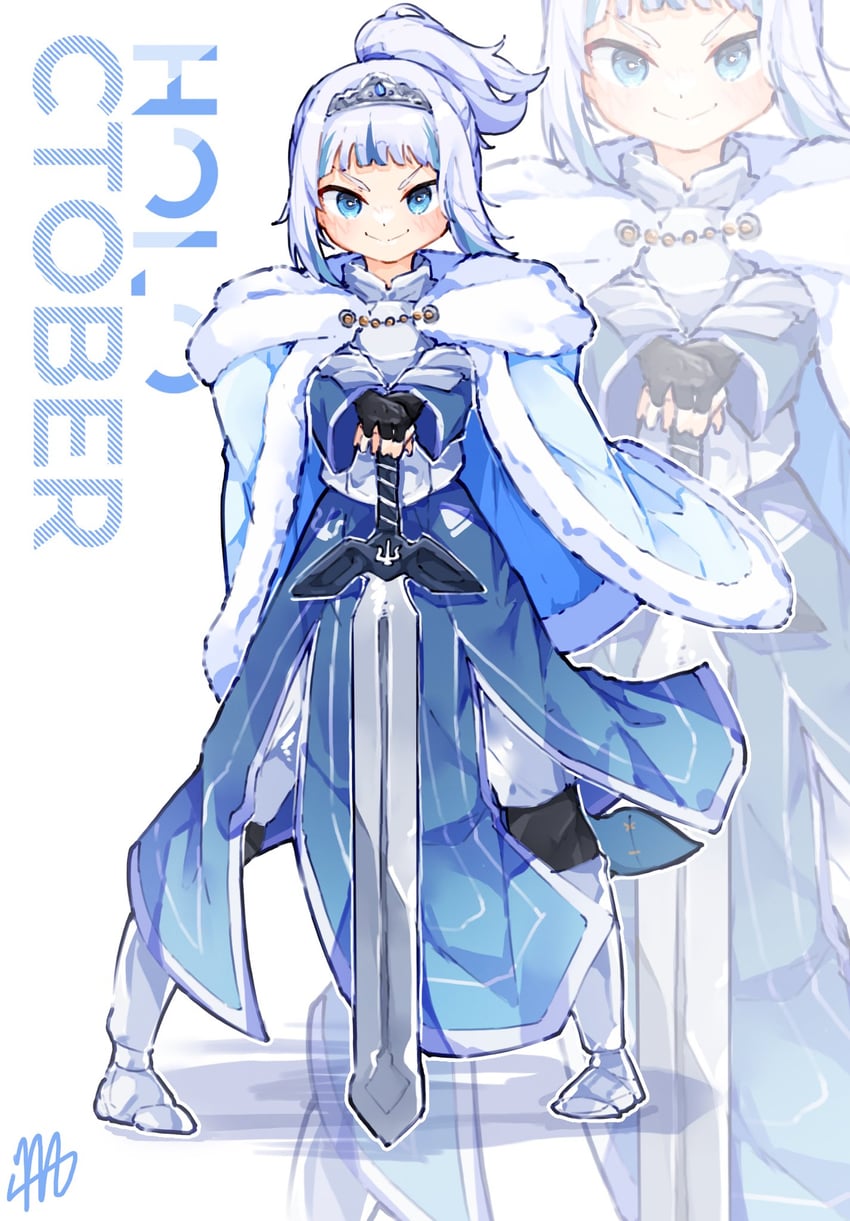 gawr gura (hololive and 1 more) drawn by ma_draws