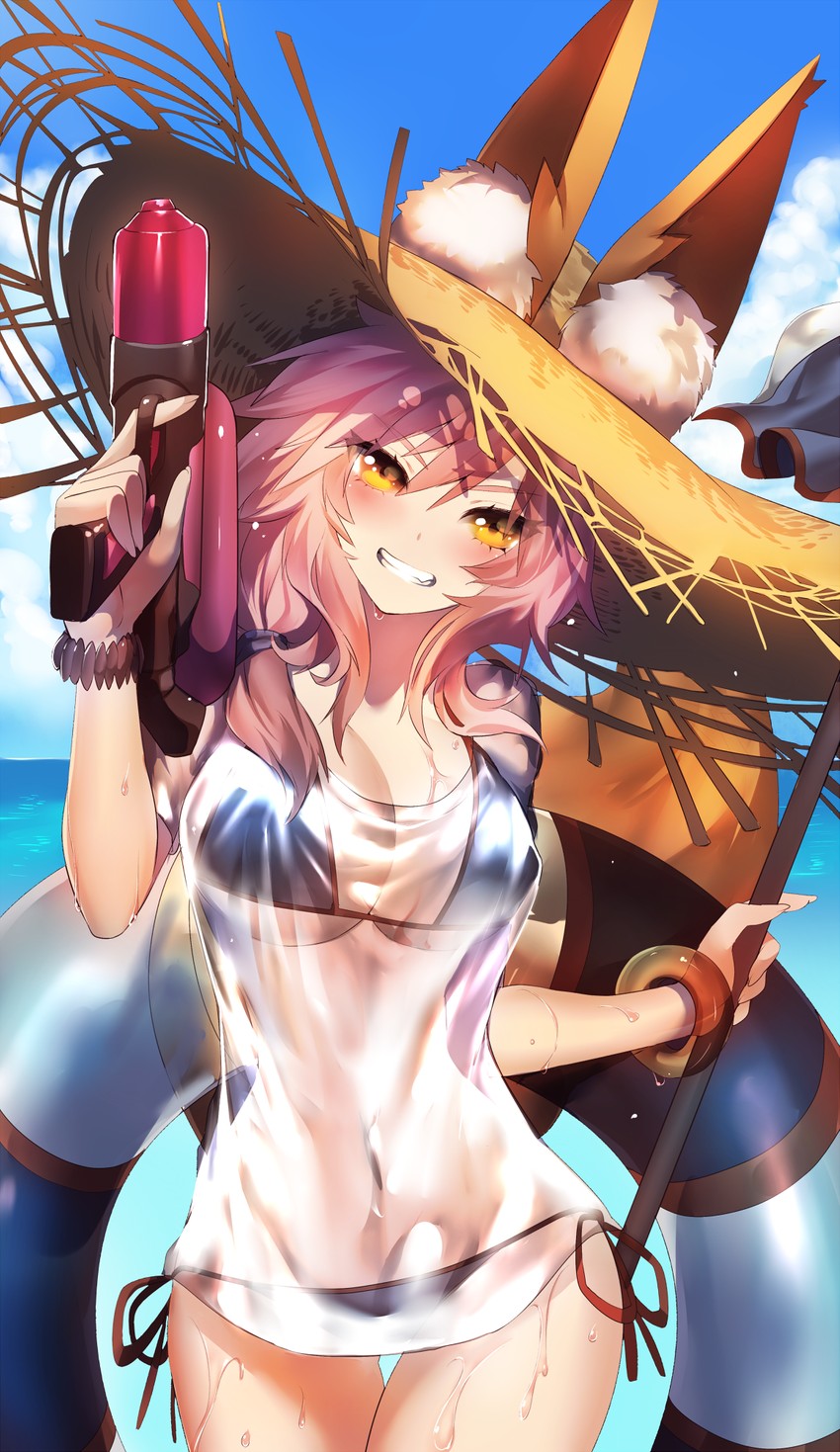 tamamo and tamamo no mae (fate and 1 more) drawn by rahato