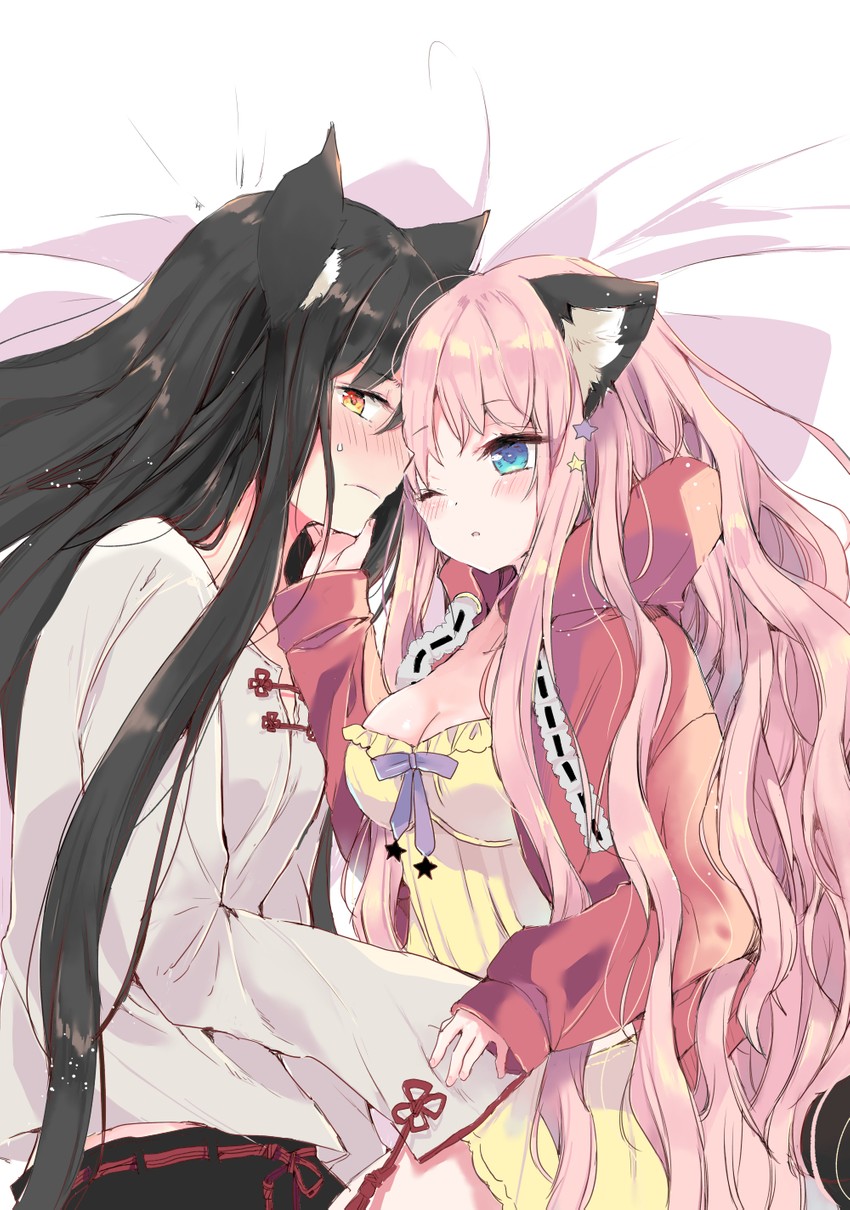 rikujo aki and momo siudafares (ookami no kawa o kabutta hitsujihime) drawn by mito_(go!go!king!)