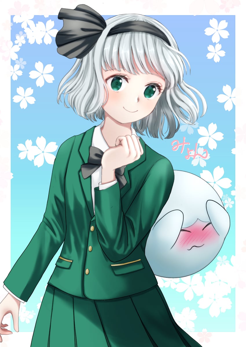 konpaku youmu and boo (touhou and 1 more) drawn by kyabekko