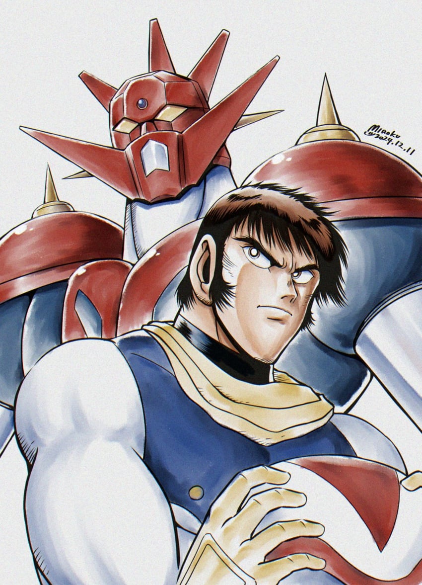 nagare ryoma and getter dragon (getter robo and 1 more) drawn by miroku_(miroku_t)