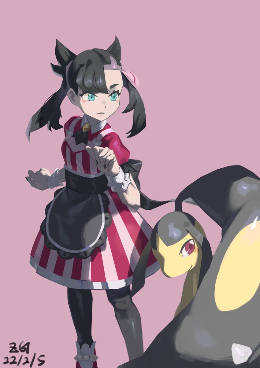 mawile and marnie (pokemon and 1 more) drawn by kucheat_zg