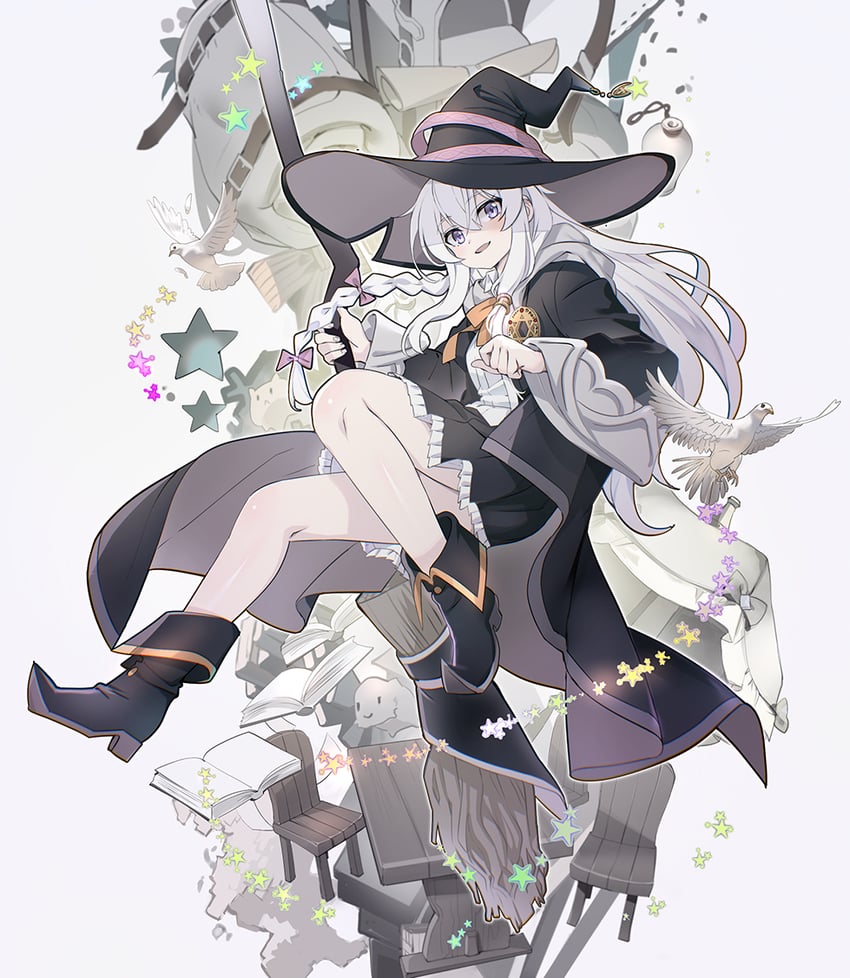 elaina (majo no tabitabi) drawn by nyoro_(nyoronyoro000)