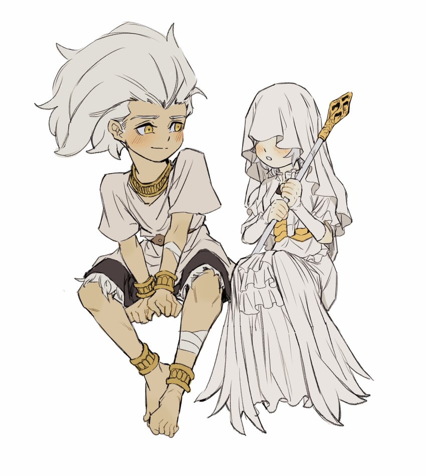 dark sun gwyndolin and nameless king (dark souls and 2 more) drawn by zunkome